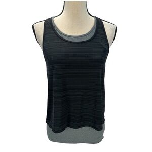 Bench Sleeveless Double Layered Athletic Workout Tank Top - Grey Black - Small